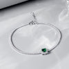 Bracelet Cultivated Emerald 925 Silver Geometric Retro Light Luxury Simple