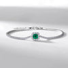 Bracelet Cultivated Emerald 925 Silver Geometric Retro Light Luxury Simple