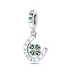 Bracelet Diy Accessories Copper Plated 925 Silver Green Horseshoe Four Leaf Clover Hanging Beads Dripping Oil