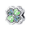 Bracelet Diy Accessories Copper Plated 925 Silver Green Horseshoe Four Leaf Clover Hanging Beads Dripping Oil
