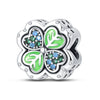 Bracelet Diy Accessories Copper Plated 925 Silver Green Horseshoe Four Leaf Clover Hanging Beads Dripping Oil