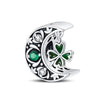 Bracelet Diy Accessories Copper Plated 925 Silver Green Horseshoe Four Leaf Clover Hanging Beads Dripping Oil