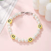 Bracelet Faux Pearls Polymer Clay Stainless Steel Geometric Handmade