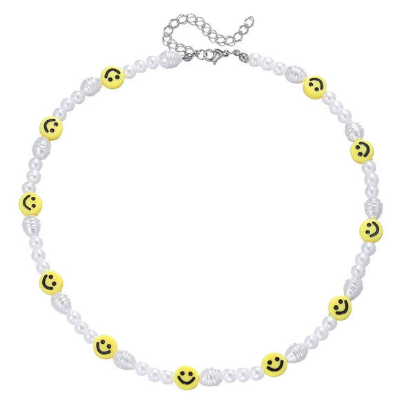 Bracelet Faux Pearls Polymer Clay Stainless Steel Geometric Handmade