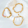 Bracelet Freshwater Pearl Stainless Steel Geometric Electroplating Jewelry For Women