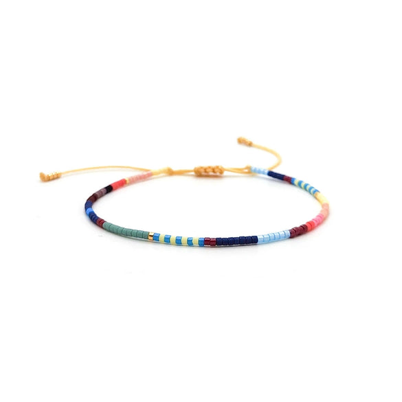 Bracelet Glass Glaze Geometric Handwoven Miyuki Rice Beads For Girls