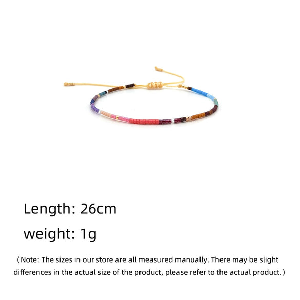 Bracelet Glass Glaze Geometric Handwoven Miyuki Rice Beads For Girls