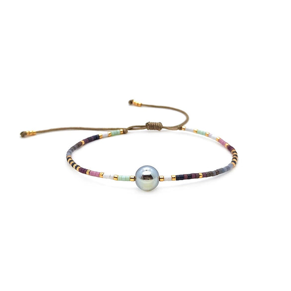 Bracelet Glass Glaze Geometric Handwoven Retro Gradient Style