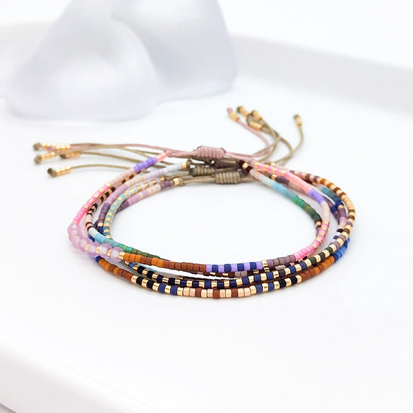 Bracelet Glass Glaze Geometric Handwoven Style For Women