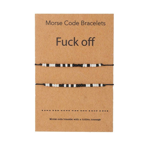 Bracelet Glass Glazed Geometric Handmade Unisex Beaded Rope