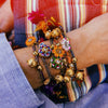 Bracelet Handwoven Cotton Thread Copper Plastic Electroplated Flower Pattern