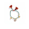 Bracelet Handwoven Cotton Thread Copper Plastic Electroplated Flower Pattern