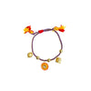 Bracelet Handwoven Cotton Thread Copper Plastic Electroplated Flower Pattern