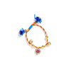 Bracelet Handwoven Cotton Thread Copper Plastic Electroplated Flower Pattern