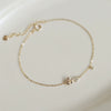 Bracelet Heartshaped S925 Sterling Silver Plated 14K Gold French Women's Diamond Flower Style