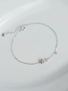 Bracelet Heartshaped S925 Sterling Silver Plated 14K Gold French Women's Diamond Flower Style
