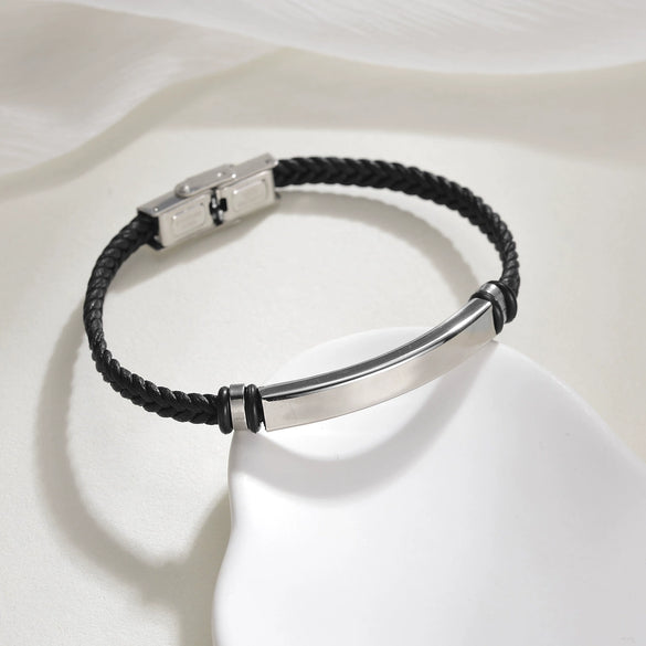 Bracelet Imitation Leather Twist Braided Electroplated Women's Couple