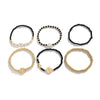 Bracelet Imitation Pearl Crystal Alloy Geometric Electroplated Stacked Style