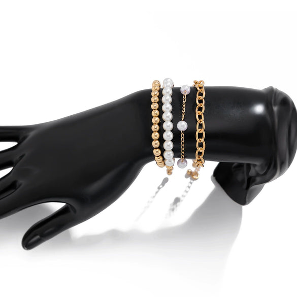 Bracelet Imitation Pearl Geometric Handmade