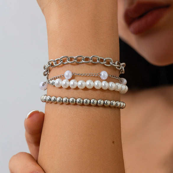 Bracelet Imitation Pearl Geometric Handmade