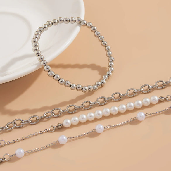 Bracelet Imitation Pearl Geometric Handmade