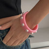 Bracelet Imitation Pearl Resin Geometric Handmade Exaggerated Sweet Cool Ins Style