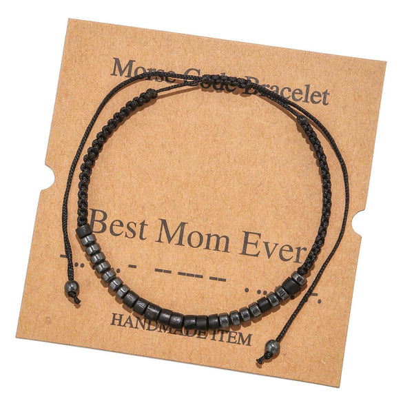 Bracelet Ironstone Black Wood Chip Geometric Handmade Unisex