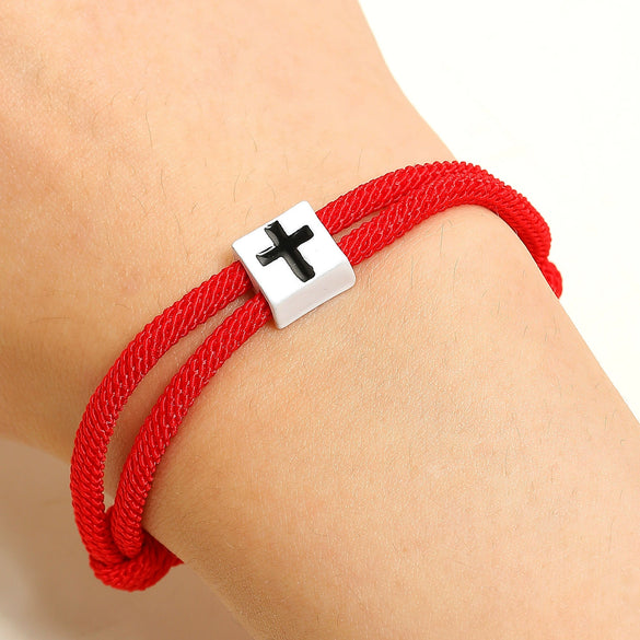 Bracelet Jewelry Alloy Block Cross Electroplating Mixed Material Unisex
