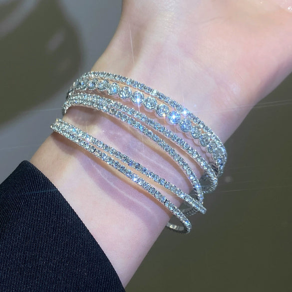 Bracelet Jewelry Alloy Geometric Rhinestone Electroplated
