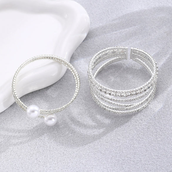 Bracelet Jewelry Alloy Geometric Rhinestone Electroplated