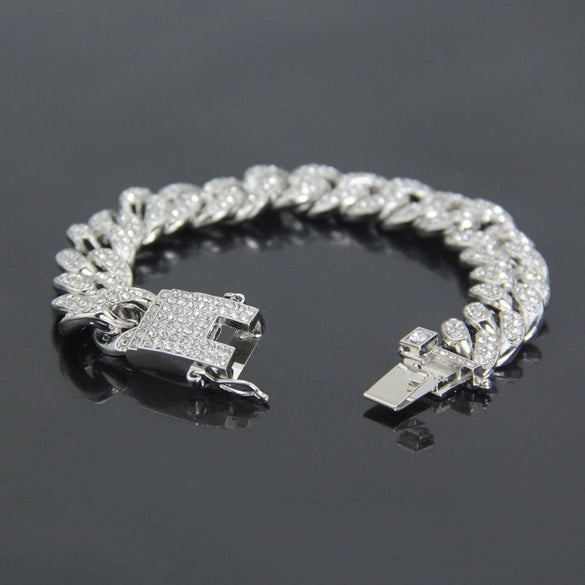Bracelet Jewelry Alloy Rhinestone Geometric Punk Style Electroplating