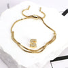 Bracelet Jewelry Gold Plated Geometric Letters Inlaid Zircon Electroplating