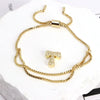 Bracelet Jewelry Gold Plated Geometric Letters Inlaid Zircon Electroplating