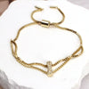 Bracelet Jewelry Gold Plated Geometric Letters Inlaid Zircon Electroplating