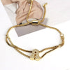 Bracelet Jewelry Gold Plated Geometric Letters Inlaid Zircon Electroplating