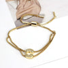 Bracelet Jewelry Gold Plated Geometric Letters Inlaid Zircon Electroplating