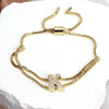 Bracelet Jewelry Gold Plated Geometric Letters Inlaid Zircon Electroplating