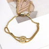 Bracelet Jewelry Gold Plated Geometric Letters Inlaid Zircon Electroplating