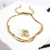 Bracelet Jewelry Gold Plated Geometric Letters Inlaid Zircon Electroplating
