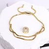 Bracelet Jewelry Gold Plated Geometric Letters Inlaid Zircon Electroplating