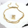 Bracelet Jewelry Gold Plated Geometric Letters Inlaid Zircon Electroplating