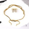 Bracelet Jewelry Gold Plated Geometric Letters Inlaid Zircon Electroplating