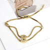 Bracelet Jewelry Gold Plated Geometric Letters Inlaid Zircon Electroplating