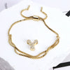 Bracelet Jewelry Gold Plated Geometric Letters Inlaid Zircon Electroplating