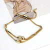 Bracelet Jewelry Gold Plated Geometric Letters Inlaid Zircon Electroplating