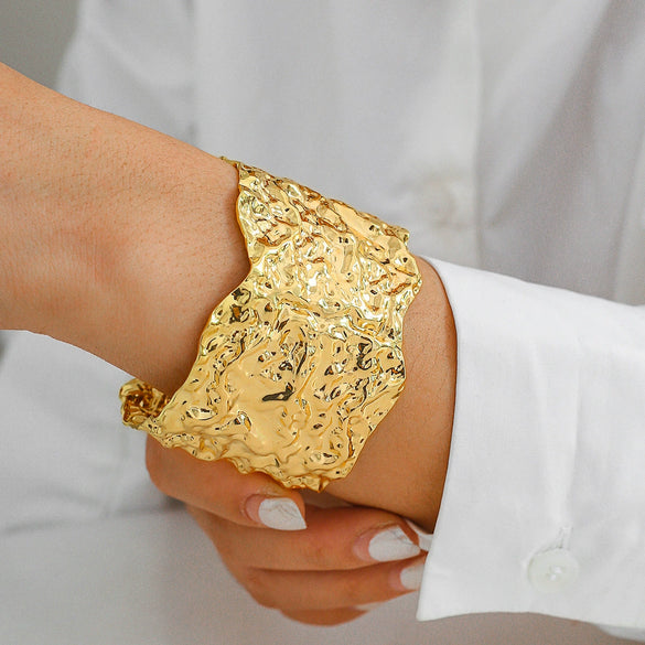 Bracelet Jewelry Punk Alloy Geometric Electroplating Irregular Opening