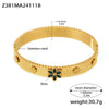 Bracelet Jewelry 316L Stainless Steel Glass Stone Zircon Plated 18K Real Gold Christmas Snowflake Design