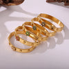 Bracelet Jewelry 316L Stainless Steel Glass Stone Zircon Plated 18K Real Gold Christmas Snowflake Design