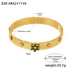 Bracelet Jewelry 316L Stainless Steel Glass Stone Zircon Plated 18K Real Gold Christmas Snowflake Design