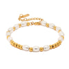 Bracelet Jewelry Stainless Steel Minimalist Geometric Electroplating Pearl Women's